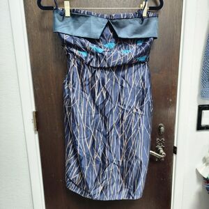 Lorick Silk Blue Cherwell Strapless Dress 4